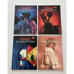 4 Vtg Singer Sewing Reference Library Books Secrets Overlook Home and Children